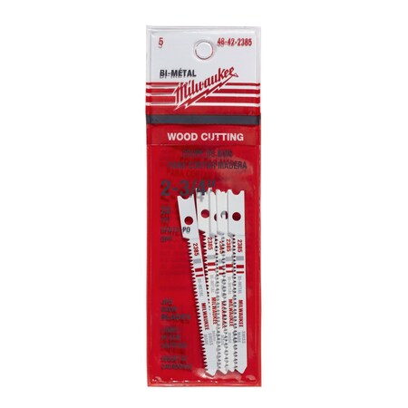 Milwaukee Tool 2-3/4 in. 20 TPI Bi-Metal Jig Saw Blade, 5PK 48-42-2385